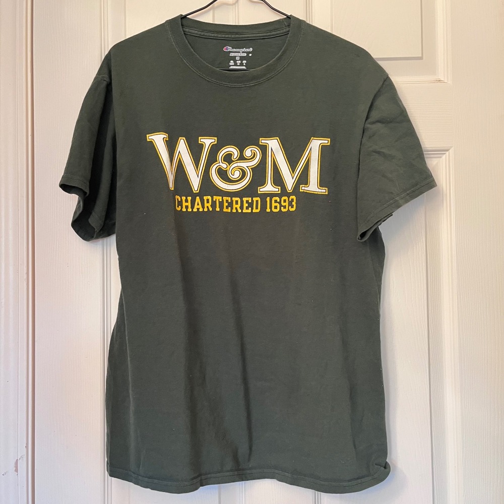 Champion William & Mary W&M Chartered 1693 Green T-Shirt Medium Tribe